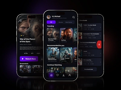 Cinemazia - Movie Streaming App app design cinema cinema app film app film poster mobile mobile app mobile movie mobile movie app movie app movie app design movie poster movie streaming movies netflix online movie streaming app ui design ux design watch movie