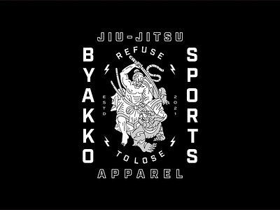 Byakko Sports - Apparel Graphic apparel badge branding clothing geometric graphic design illustration japan jiu jitsu lineart logo martial art merchandise minimal monoline oni sports t shirt tee typography