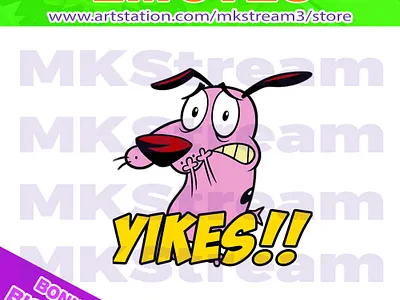Twitch emotes courage cowarldy dog shock yikes animated emotes anime cartoon courage courage emotes courage the cowardly dog cute design discord dog dog emotes emote emotes illustration puppy scary shock sub badge twitch emotes yikes