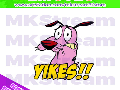 Twitch emotes courage cowarldy dog shock yikes animated emotes anime cartoon courage courage emotes courage the cowardly dog cute design discord dog dog emotes emote emotes illustration puppy scary shock sub badge twitch emotes yikes