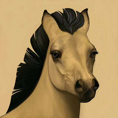 Horse Drawing art buckskin digitalart foal horse illustration