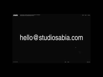 Studio Sabia animation brand brand identity branding footer hover interaction typography web website