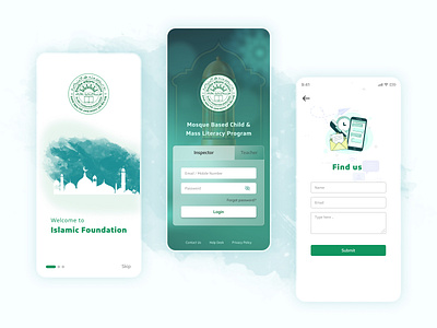 Foundation Mobile Apps UI Design app app ui foundation foundation ui islamic islamic foundation ui ux