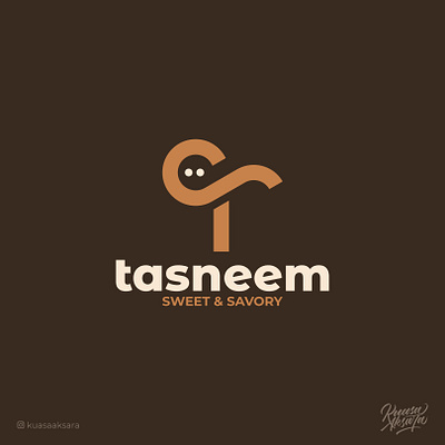 Tasneem Arabic Logo Bakery Logo شعار تسنيم (T + ت) الخطاط الكوفي المبسوط المجوهر تذهيب ثلث جمال خط ديواني رائع رقعة روعة زخرفة صفحة عشق فارسي فن فنون لوحات نسخ