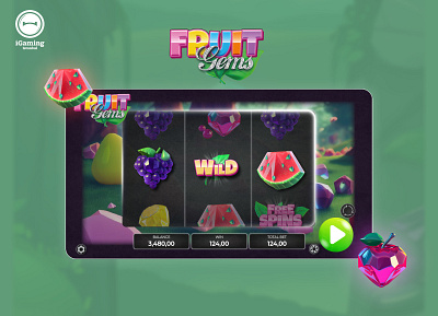 Fruit Gems | Slot Game Design fruit game gamedesign graphic design mobile motion graphics theme ui