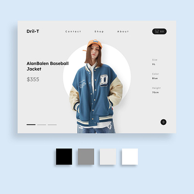 Drill-T clothing store minimal product page trend ui ui designer uiux uiux designer ux ux designer