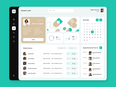 Medical clinic dashboard administration appointment clinic crm crm platform dashbpard dasher design doctor managment medical history ui ux web website