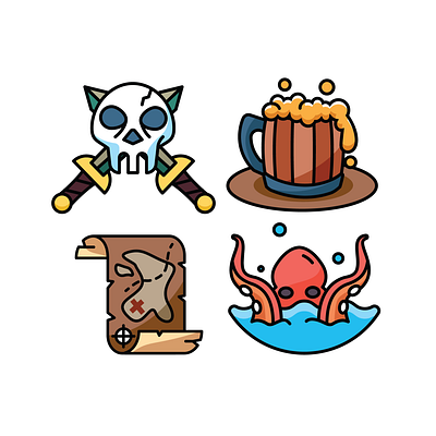 Pirates Icon Design adobe illustration branding design icon figma graphic design icon illustration illustrator motion graphics ui