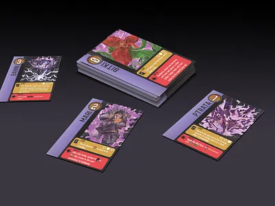 Pocket Paragons board game design card design cards game design indesign