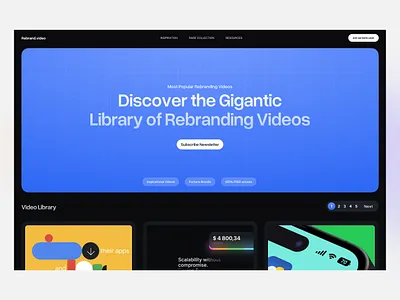Rebrand.video landing page design 3d app blue bold dark mode design figma illustration landing page landing page design rebranding reel thumbnail tool ui user interface ux video web design website