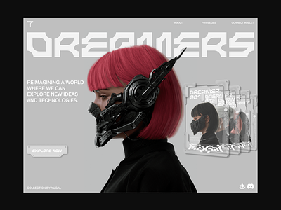 NFT Collection Dreamers Website Concept collection crypto art digital figma nft ui ux web design web3 website