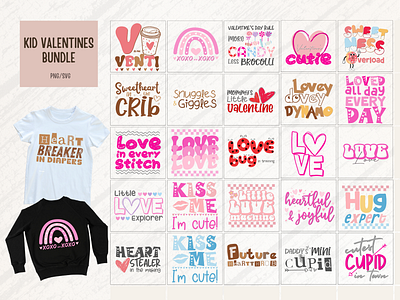 Valentine SVG kid shirt svg tshirt design valentines bundle