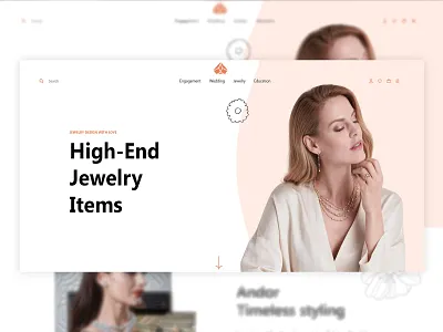Hero section andor app branding design designer diamond e commerce gold graphic design hero section jewellry menu mockup ui uiux ux web web app web design website