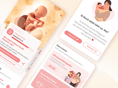 Pregnancy Apps branding graphic design health apps health tech apps kids apps mobile apps motion graphics pregnancy apps product design ui uiux user interface women apps