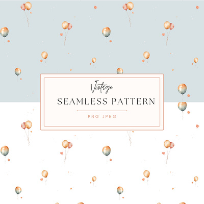 Cute Birthday Bunny Balloon Pattern branding design digital draw illustration pattern pattern stiker seamless stiker pastel