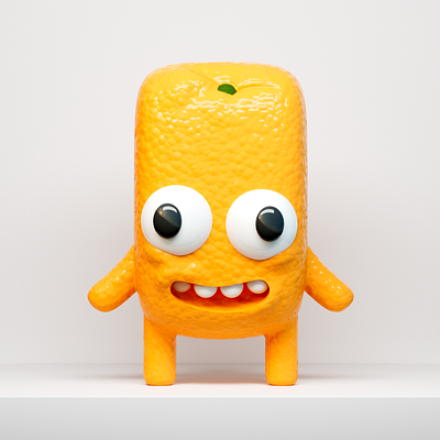 3D Character Design: Orange 3d ariane gebhardt character character design cinema4d design figur fresh fruit illustration logo nft obst orange sour sweet