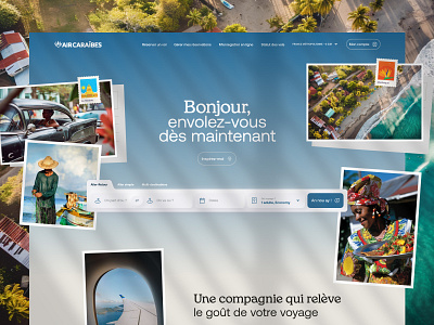Air Caraïbes - Website Redesign air caraibes airline beach holidays plane search stamp travel ui website