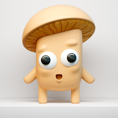 3D Character Design: Mushroom 3d 3d designer berlin brown champignon character character design cinema4d cute design figur magic mushroom mushroom nft pilz wirr