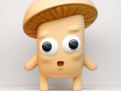 3D Character Design: Mushroom 3d 3d designer berlin brown champignon character character design cinema4d cute design figur magic mushroom mushroom nft pilz wirr