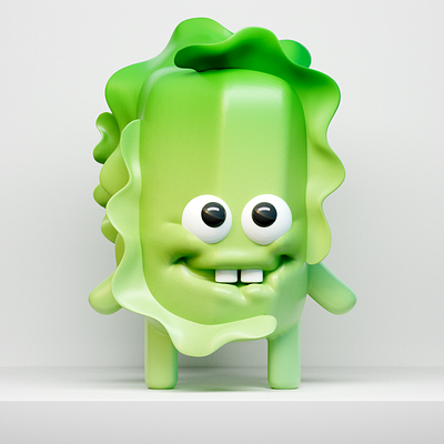 3D Character Design: Cabbage 3d 3d designer berlin blatt character character design cinema4d design figur gemüse green grün leaves logo nft salad salat veggie