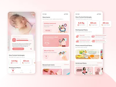 Baby Born Apps | Newborn Apps baby apps kids apps mobile apps pregnancy apps ui design user interface ux illustration