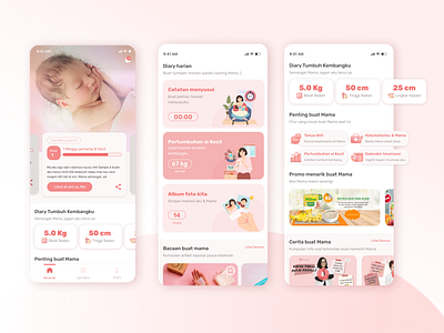 Baby Born Apps | Newborn Apps baby apps kids apps mobile apps pregnancy apps ui design user interface ux illustration