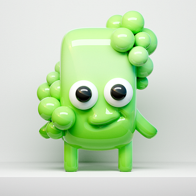 3D Character Design: Grape 3d character character design cinema4d collectable design figur fruit grape green grün logo nft traube veggie