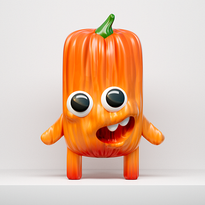3D Character Design: Pumpkin 3d 3d designer berlin character character design cinema4d collectable design halloween nft orange pumpkin weird