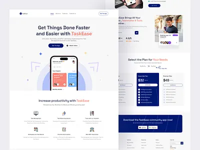 Project management Saas App Website Design app application landing page project management saas software ui ux web design website