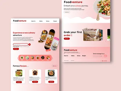 Restaurant Website UI design figma food website ui design landing page design ui ui design uiux user interface webdesign website design