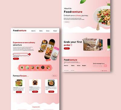 Restaurant Website UI design figma food website ui design landing page design ui ui design uiux user interface webdesign website design