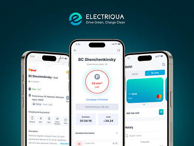 Electriqua Mobile App for Drivers charging charging session charging station driver app electric vehicle ev ev charging ev mobile app mobile app mobile design ui uiux design ux ux design