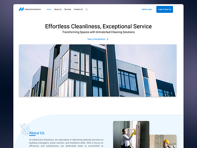 Landing Page about us blue building building services hiro homepage inspiration landing landing page minimal minimalistic desing navy blue new popular residents of buildings site ui web design webdesign website