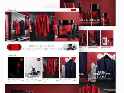 Fashion E-Commerce - Choose Me blazer commerce e commerce fashion fashion trends red red design trends website website design