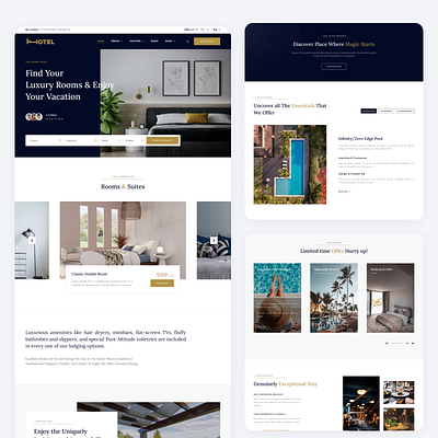 Hotel Website - El-Hotello booking clean design design hotel landing page modern ui uiux design wordpress