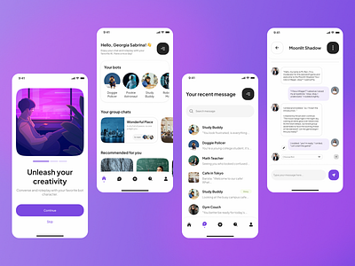 Chaitto - AI Chatbot App UI Kit ai ai chatbot app bot chat chatbot design exploration exploration design mobile mobile app mobile app design mobile application mobile design ui ui design ui kit uiux uiux design