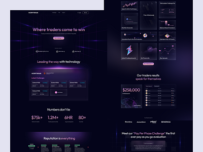 Website Design for Kortana - Forex Tranding Platform custom graphics dark desin forex webdesign landingpage trading ui ux website design