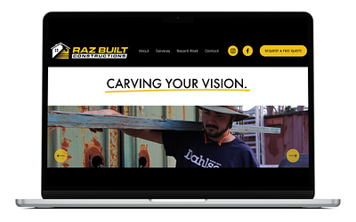 Website for Raz Built Constructions branding graphic design logo