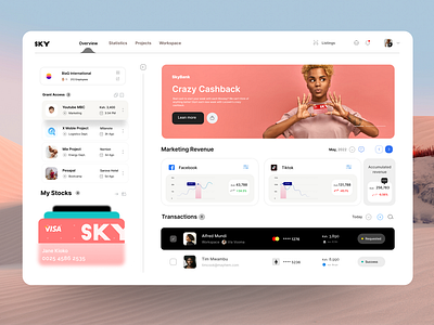 SkyBank Dashboard animation branding design graphic design illustration motion graphics ui ux vector