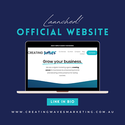 Website for Creating Waves Marketing branding graphic design logo