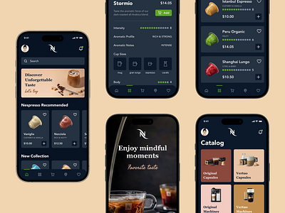 Nespresso Mobile App Redesign Concept app application capsule catalog coffee design filter filters mobile mobile app nespresso product search ui ui design uiux user interface ux ux design uxui