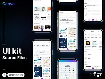 Make Canva UI your own android app app design branding canva design editable figma figma editable free ios kit lightroom mobile app mockup template ui ui kit ui ux website