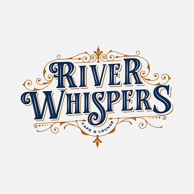 Vintage Lettering Logo for River Whispers classic design display font lettering typography vintage