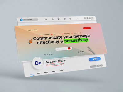 Modern Facebook Cover Design in Figma! 3d animation banner brand branding cover cover banner cover design design facebook cover facebook cover banner facebook cover design graphic design motion graphics post design social media social media post social media post design typography ui