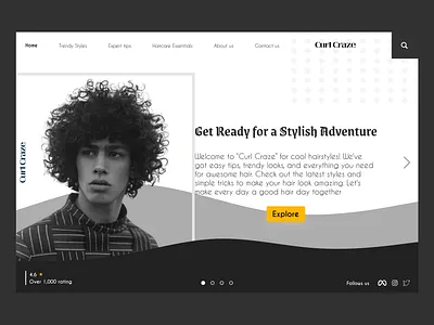 Hairstyle Web Design landing page ui website design