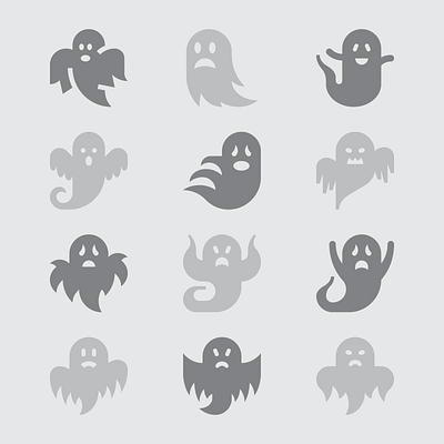 Halloween Ghosts angry ghost casper character flying ghost ghost ghost costume halloween ghosts halloween masquerade halloween party haunted horror icons monster poltergeist smiling ghost surprised ghost ui vector