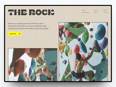 The Rock - Fitness Club Website branding club design fitness graphic design illustration landing page ui web design website