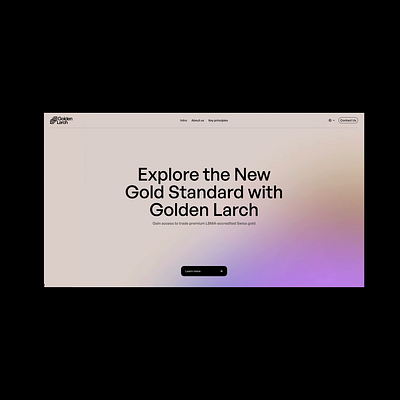 Golden Larch / Website Design animation framer gold gradients landing page nocode saas transition web