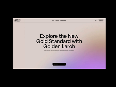 Golden Larch / Website Design animation framer gold gradients landing page nocode saas transition web