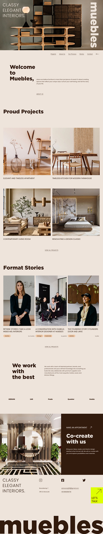 "muebles" furniture website app brown classy elegant furniture landing page modern muebles typography ui uiux user research ux website wireframing